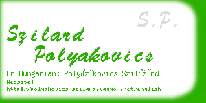 szilard polyakovics business card